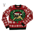 Unisex Crewneck Jacquard Knitwear Wool Pullover Jumper Ugly Christmas Sweater Custom